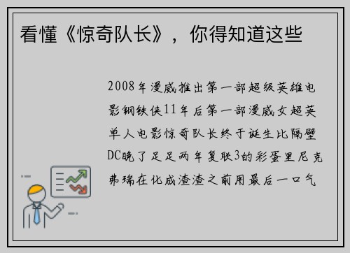 看懂《惊奇队长》，你得知道这些
