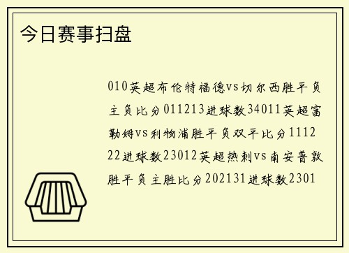 今日赛事扫盘